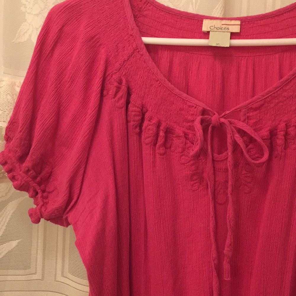 Choices Pink Peasant Top